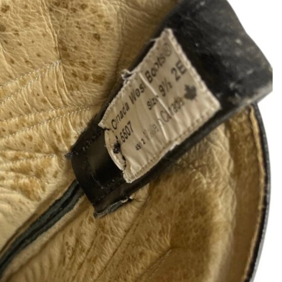 Canada West Black Buffalo Leather Western Cowboy Boots Indian Chief Men's 9.5 EE - Picture 13 of 16